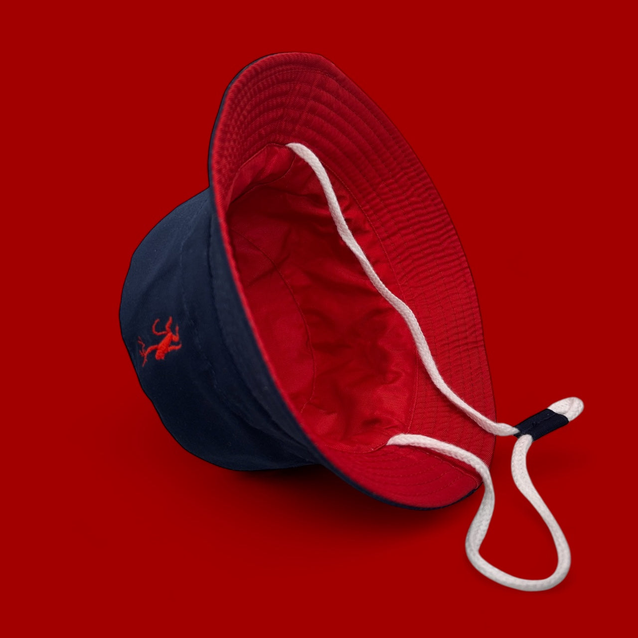 Bucket Hat - Navy Blue & Red